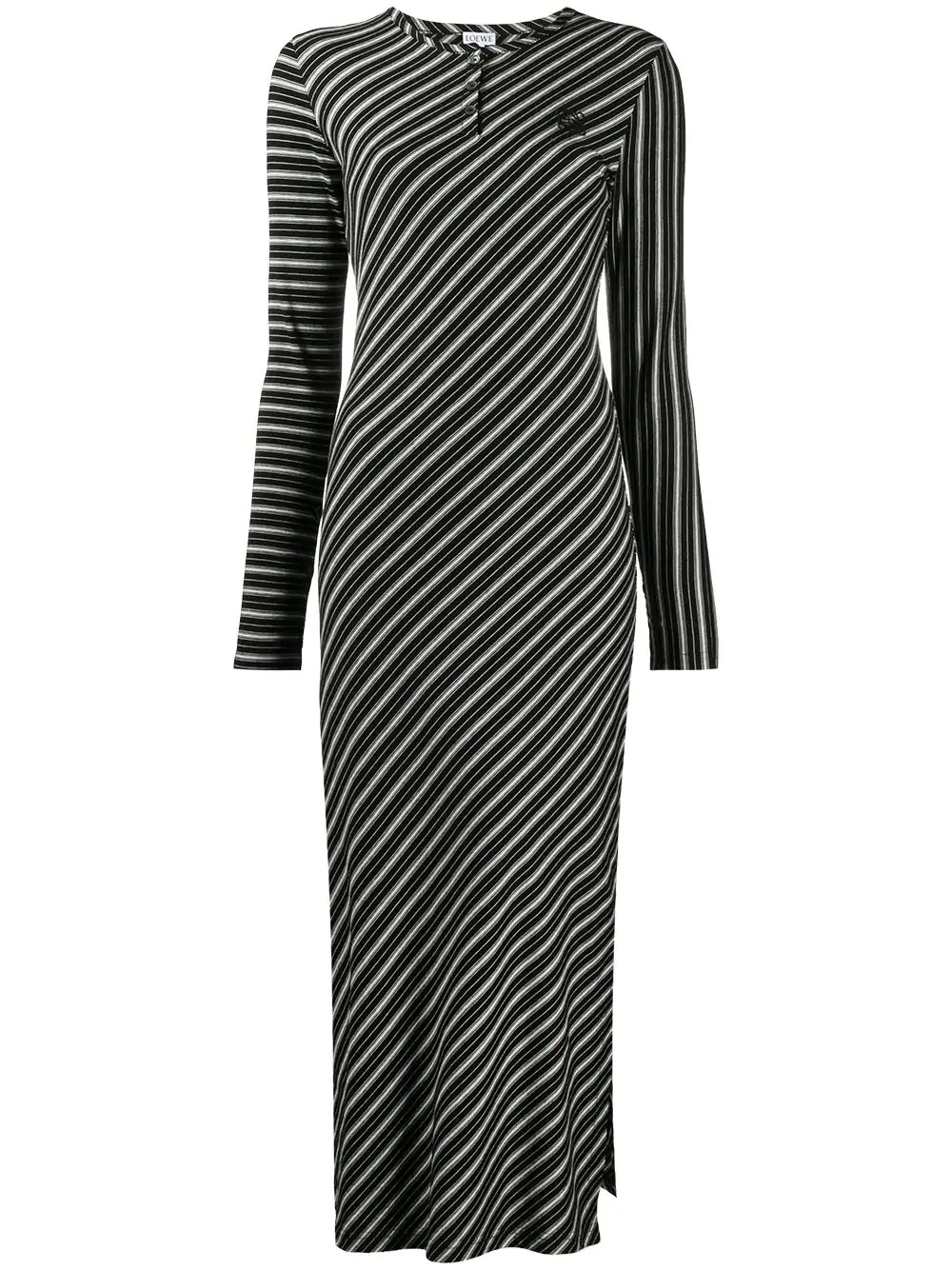 Loewe diagonal-stripe midi dress – HuyuShopping