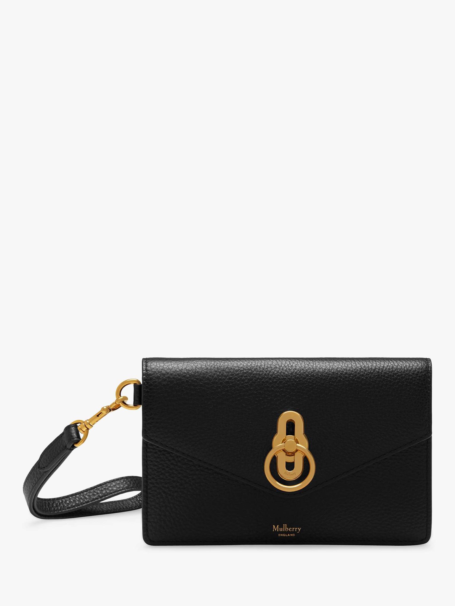 Mulberry Amberley Small Classic Grain Leather Phone Clutch Purse, Black ...
